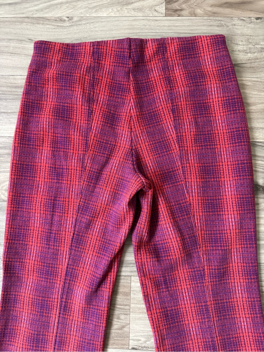 Maeve by Anthropologie Margot Kick-Flare Pants in Red and Purple Plaid Sz Small - Picture 10 of 10